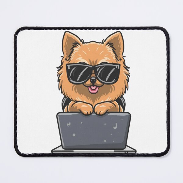Item preview, Pomeranian with Sunglasses and laptop designed and sold by Blemenowo.
