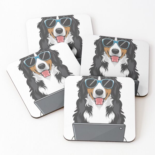 Item preview, Bernese Mountain Dog with Sunglasses and laptop designed and sold by Blemenowo.