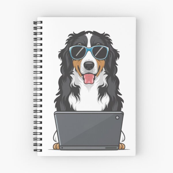 Item preview, Bernese Mountain Dog with Sunglasses and laptop designed and sold by Blemenowo.