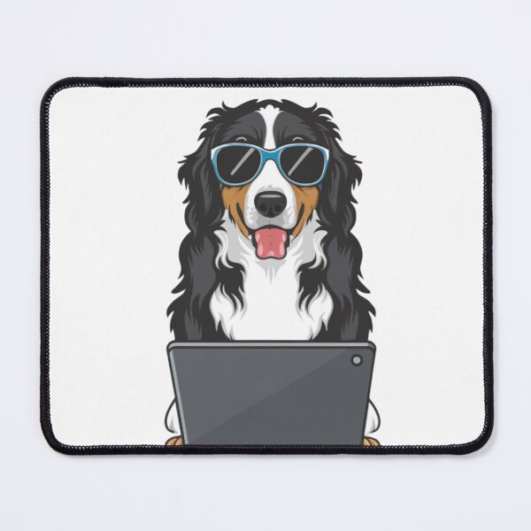 Item preview, Bernese Mountain Dog with Sunglasses and laptop designed and sold by Blemenowo.