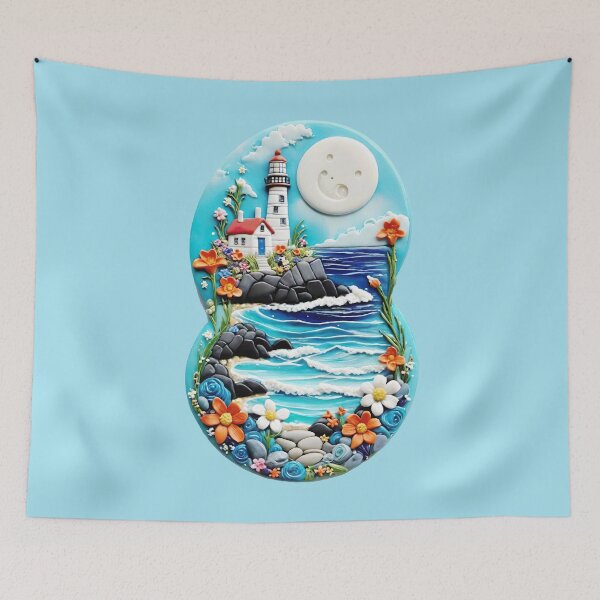 Item preview, LIGHTHOUSE BY THE SEA designed and sold by digitalartlb.