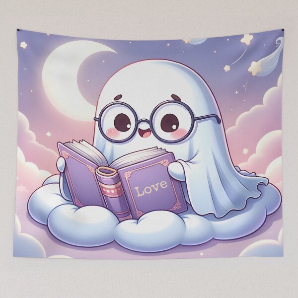 Item preview, Cute sheet Ghost Reading a Book designed and sold by Unitepeople.