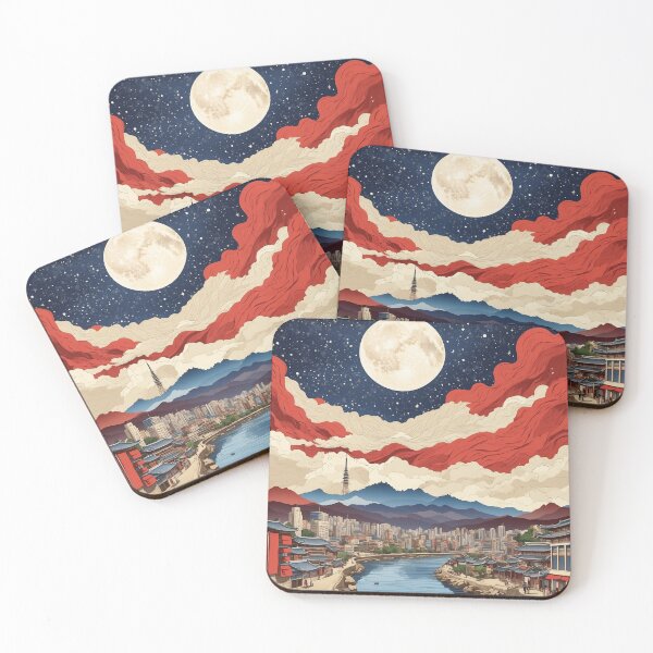 Item preview, Suwon South Korea Starry Night Tourism Vintage Travel Poster designed and sold by TravelersGems.
