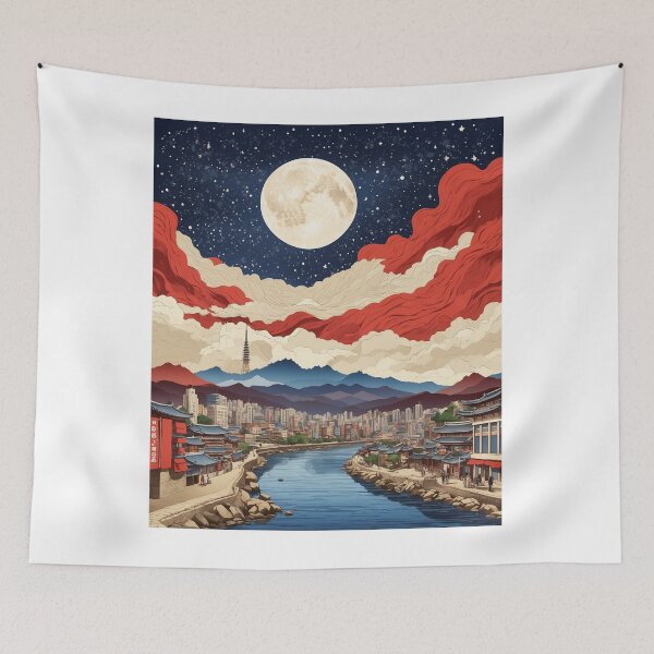 Item preview, Suwon South Korea Starry Night Tourism Vintage Travel Poster designed and sold by TravelersGems.