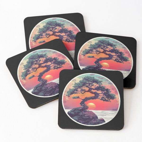 Item preview, Beauty bonsai tree retro sunset designed and sold by SmileshareShop.