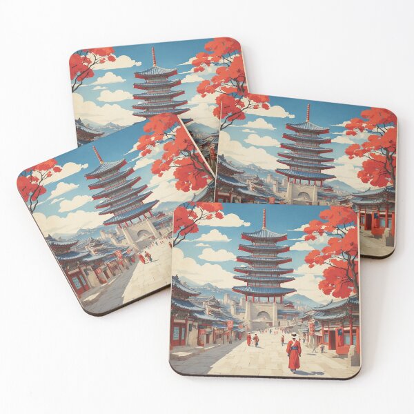 Item preview, Suwon South Korea Tourism Vintage Travel Poster 4 designed and sold by TravelersGems.