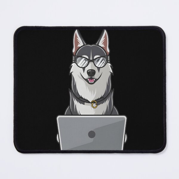 Item preview, Siberian Husky with Sunglasses and laptop designed and sold by Blemenowo.