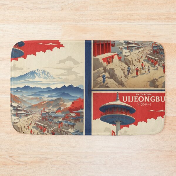 Item preview, Uijeongbu South Korea Tourism Vintage Travel Poster designed and sold by TravelersGems.