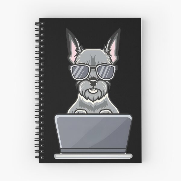 Item preview, Schnauzer with Sunglasses and laptop designed and sold by Blemenowo.