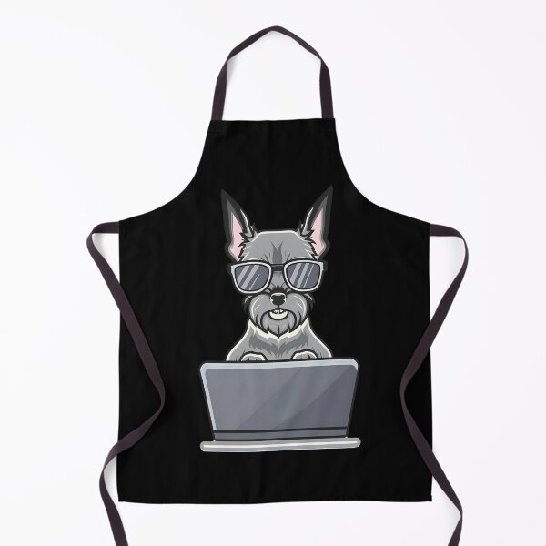 Item preview, Schnauzer with Sunglasses and laptop designed and sold by Blemenowo.