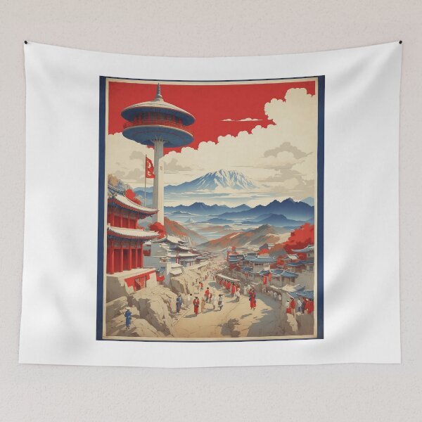 Item preview, Uijeongbu South Korea Tourism Vintage Travel Poster designed and sold by TravelersGems.