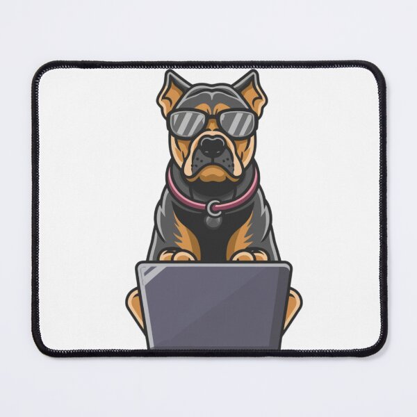 Item preview, Rottweiler with Sunglasses and laptop designed and sold by Blemenowo.
