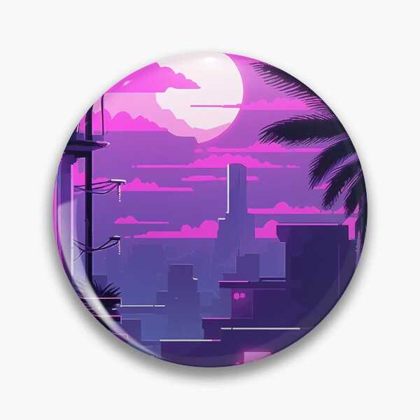 Item preview, Vaporwave Neon City alley- Pixel art designed and sold by octoboobs.