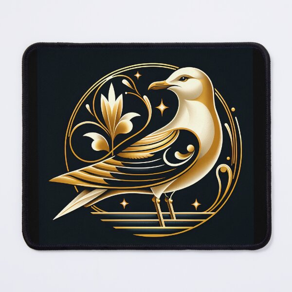 Item preview, Golden Seagull: Serene Elegance in Art Deco designed and sold by ByDigitalDream.