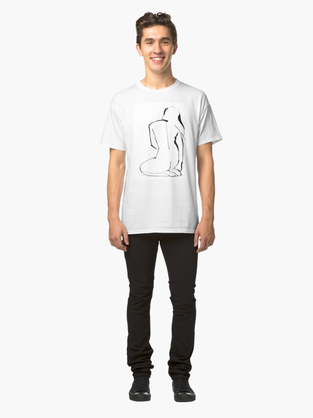 Alternate view of Nude Model Pose Drawing Classic T-Shirt