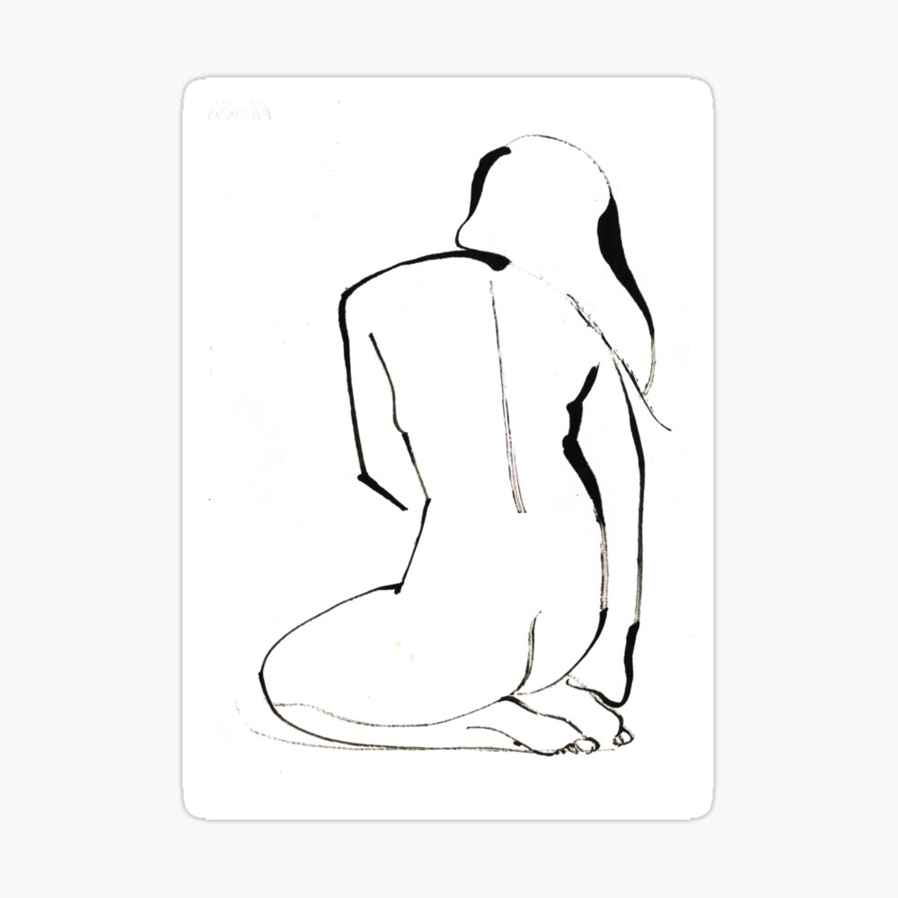 Nude Model Pose Drawing