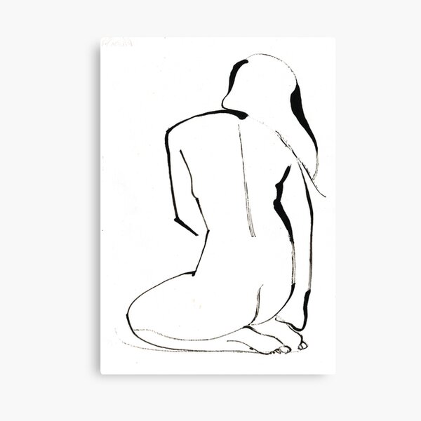 Nude Model Pose Drawing Canvas Print