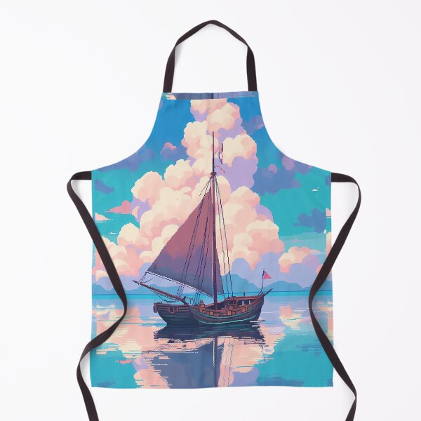 Item preview, Peaceful Sailing Boat scene, sunny vibes- Pixel art designed and sold by octoboobs.
