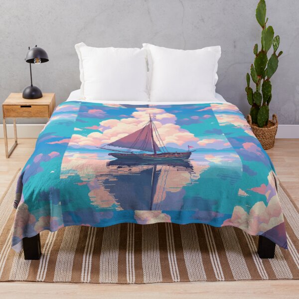 Item preview, Peaceful Sailing Boat scene, sunny vibes- Pixel art designed and sold by octoboobs.