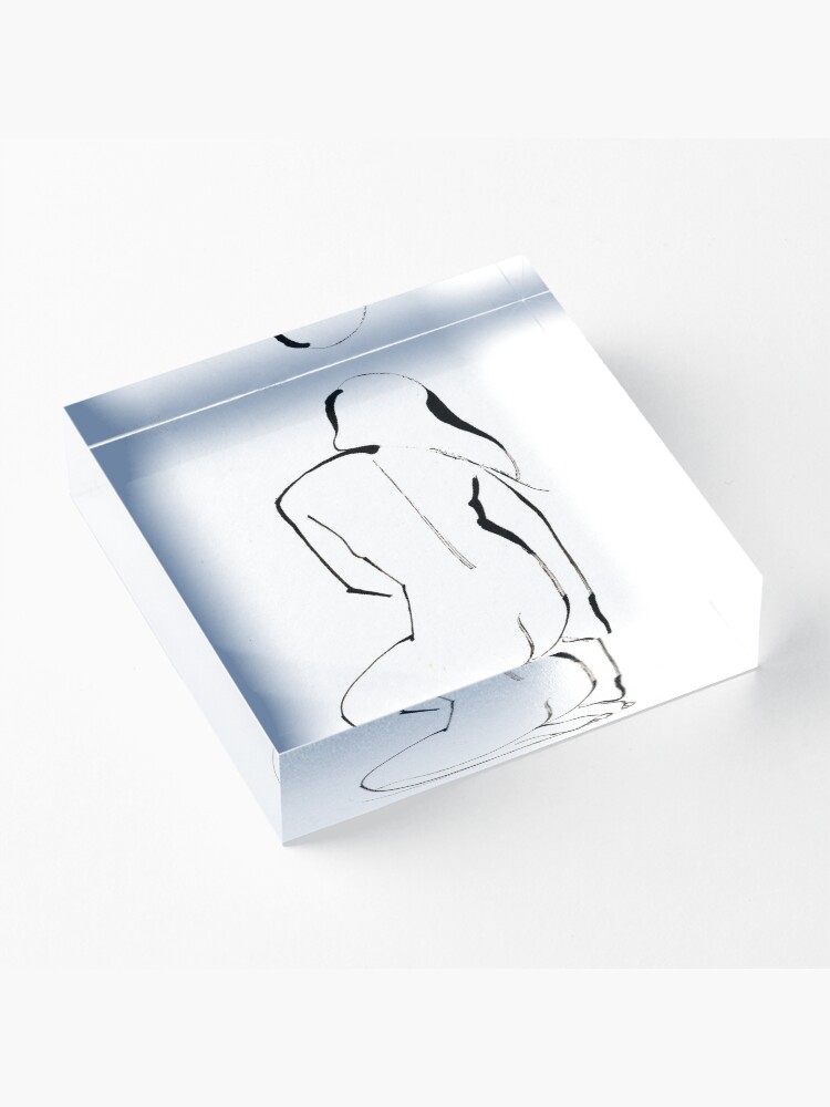 Alternate view of Nude Model Pose Drawing Acrylic Block