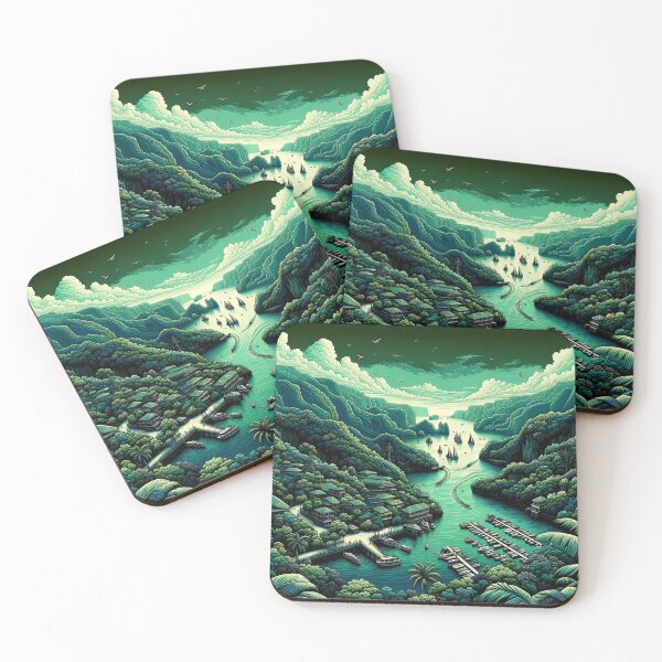 Item preview, Emerald Harbor: Romantic Tropical Pop Art Scene designed and sold by ByDigitalDream.