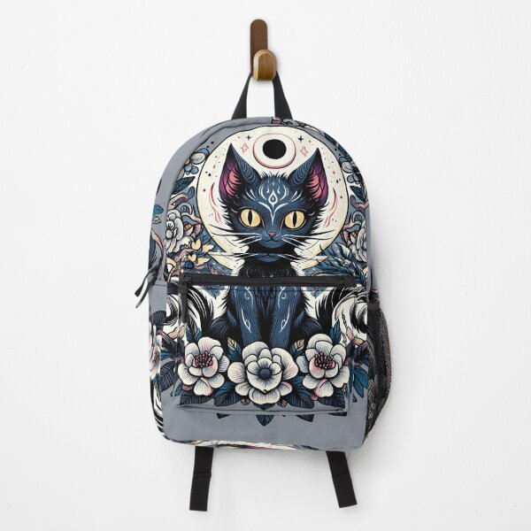 Item preview, Fantastic gothic cat with moon and flowers designed and sold by Celedrine-art.