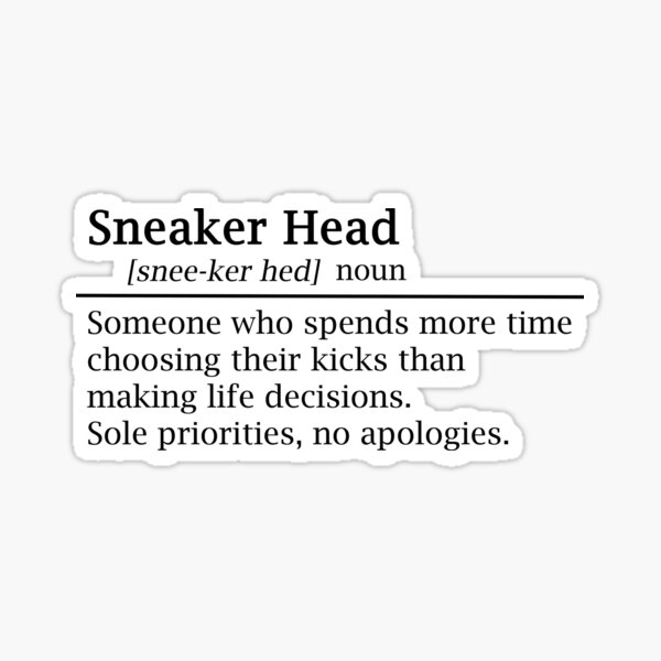 Vista previa del artículo con la obra «Definición humorística de Sneaker Head», diseñado y vendido por EmeraldeaArt.