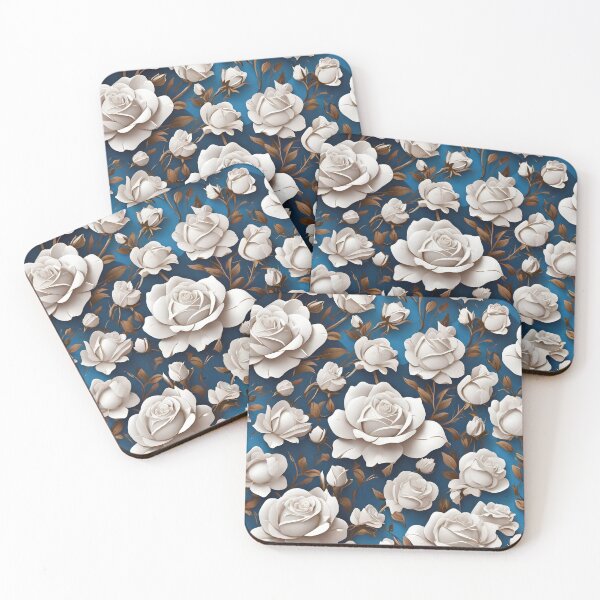 Item preview, Floral pattern of White Roses designed and sold by KLArtzStore.