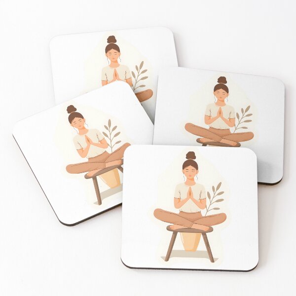 Artikelvorschau, Meditative Muse – Eleganter Stuhl-Yoga-Aufkleber entworfen und verkauft von Liseri.