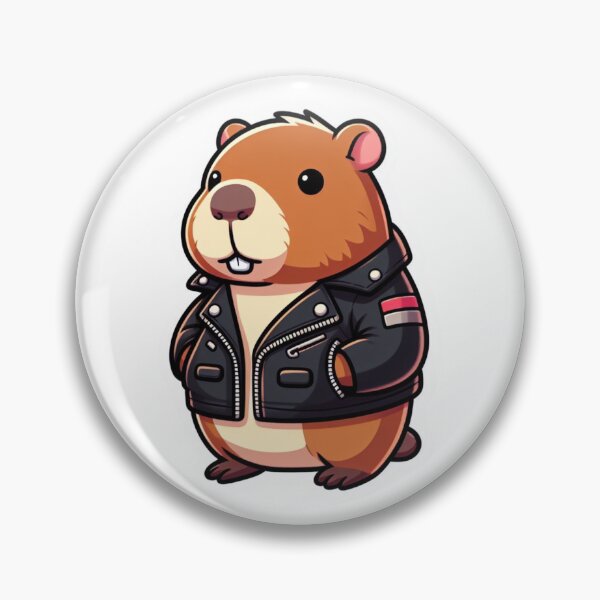Item preview, Kawaii Biker Capybara designed and sold by BeardedTree.