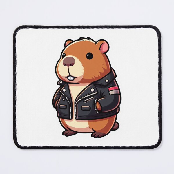 Item preview, Kawaii Biker Capybara designed and sold by BeardedTree.