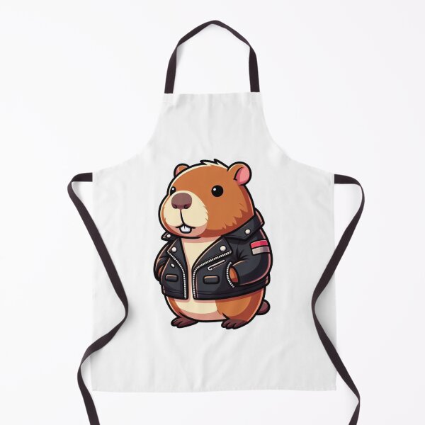 Item preview, Kawaii Biker Capybara designed and sold by BeardedTree.