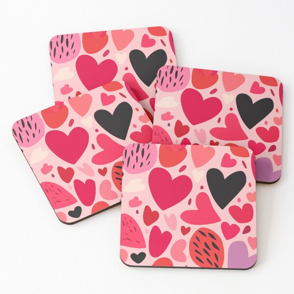 Item preview, Red and pink hearts fun pattern designed and sold by DesignGardenia.