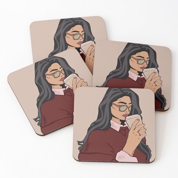 Item preview, Comic Girl Drink Coffee Black Hair Retro Vintage Style designed and sold by Imakeyouhappy.