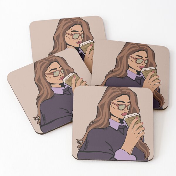 Item preview, Comic Girl Drink Coffee Black Hair Retro Vintage Style designed and sold by Imakeyouhappy.