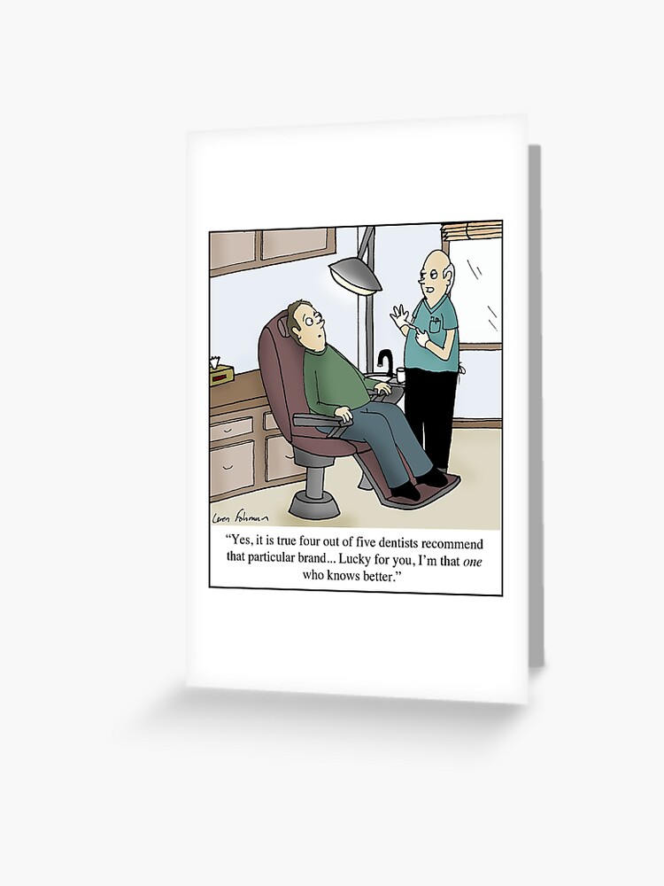 "The Fifth Dentist Cartoon" Greeting Card for Sale by HumoresqueToons