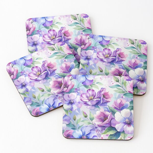 Item preview, Watercolor Violet flower Seamless Pattern designed and sold by printmala.