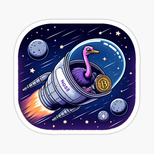 Item preview, $NOSS "BTC Space Odyssey: Ostrich Captain in Capsule Ship" designed and sold by zzz888.