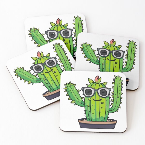 Item preview, Cute Nerd Cactus - Succulent Plant - Smiling Cactus - Potting Cactus Plants Wearing Glasses designed and sold by MyArt23.
