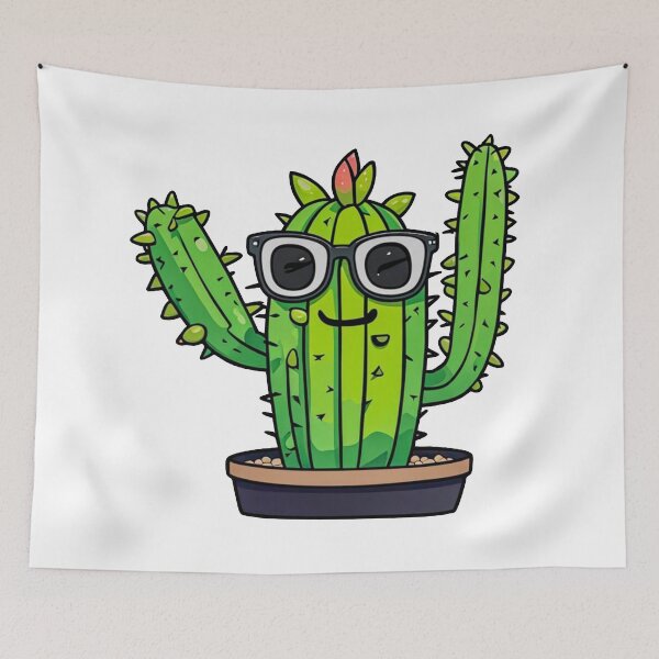 Item preview, Cute Nerd Cactus - Succulent Plant - Smiling Cactus - Potting Cactus Plants Wearing Glasses designed and sold by MyArt23.