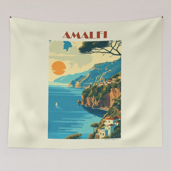 Item preview, Amalfi - Retro Poster designed and sold by Mitch-Angelo.