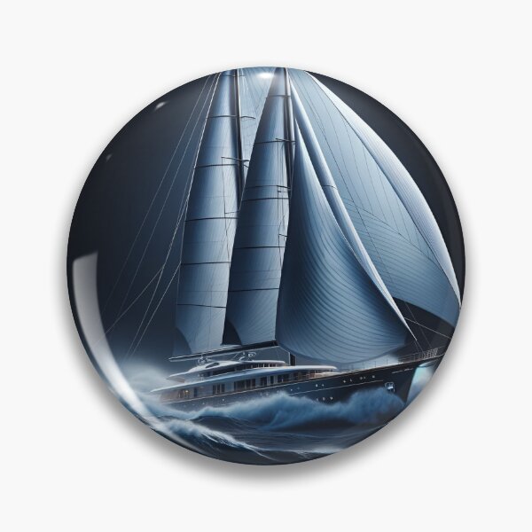 Item preview, Midnight Yacht Oceanic Majesty Hyperrealism Art designed and sold by ByDigitalDream.