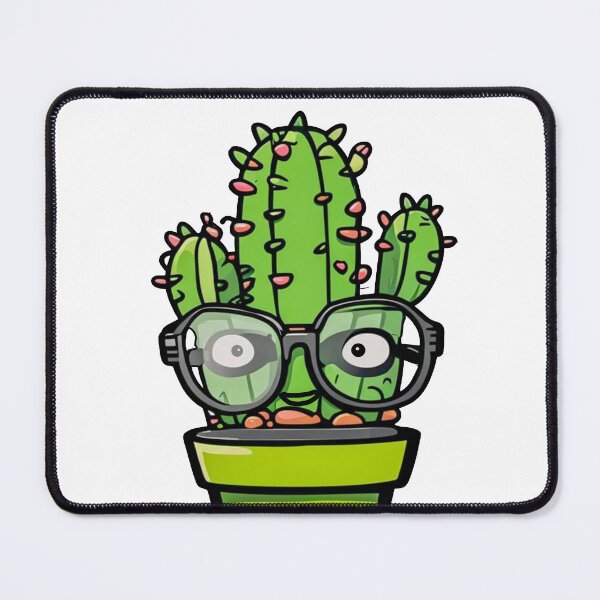 Item preview, Cute Nerd Cactus - Succulent Plant - Smiling Cactus - Potting Cactus Plants Wearing Glasses designed and sold by MyArt23.