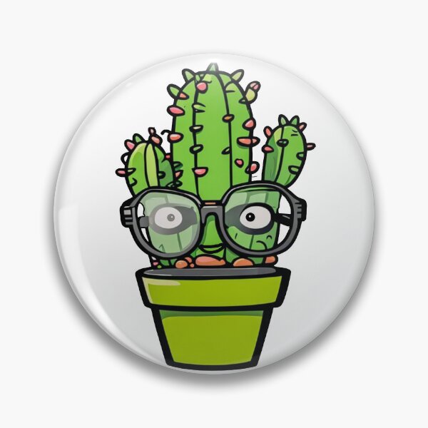 Item preview, Cute Nerd Cactus - Succulent Plant - Smiling Cactus - Potting Cactus Plants Wearing Glasses designed and sold by MyArt23.