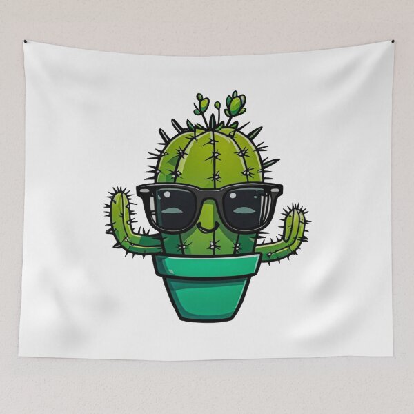 Item preview, Cute Cactus - Succulent Plant - Smiling Cactus - Potting Cactus Plants Wearing Sunglasses designed and sold by MyArt23.