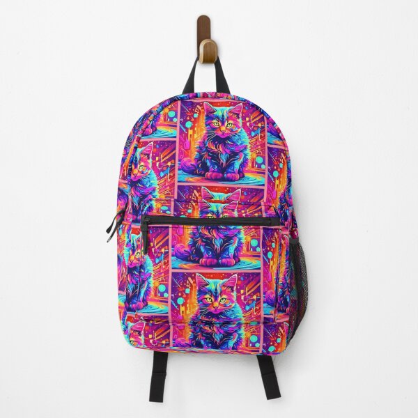 Item preview, Vibrant Kitty: Beautiful Neon Artwork designed and sold by Health And Fitness Posts e-Store.