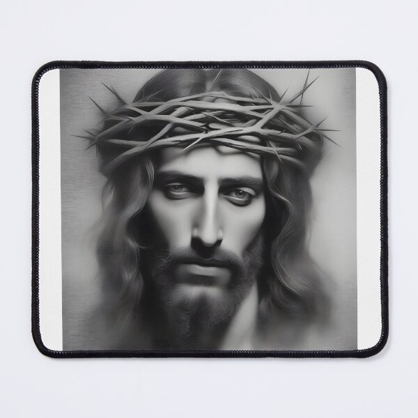Item preview, black and white engraving with the figure of Jesus  designed and sold by bogfl.