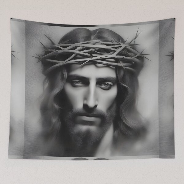 Item preview, black and white engraving with the figure of Jesus  designed and sold by bogfl.