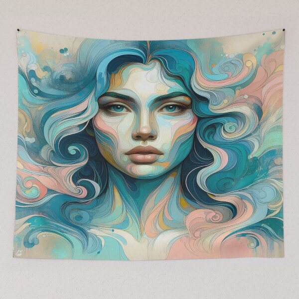 Item preview, Vibrant Female Portrait: An oil painting full of color and emotion designed and sold by FotoworldEdel.