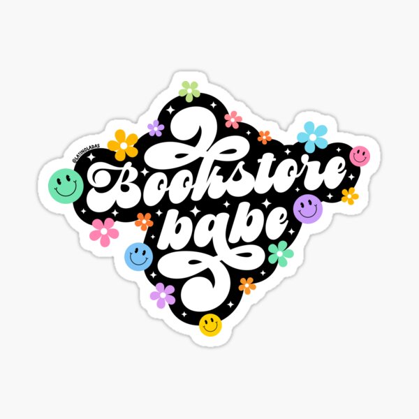Artikel-Vorschau von Bookstore Babe / Groovy Smiley Faces Gänseblümchen Blumen in Schwarz Bunte Buchzitate Leseliebhaber Ästhetische Geschenke für Kindle-Liebhaber Acotar, designt und verkauft von Latinoladas.